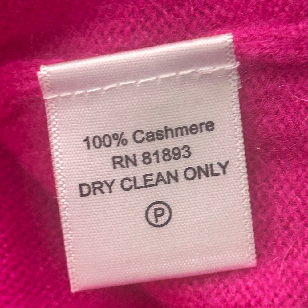 Precious Fibers Cashmere Sweater Hot Pink 1X Luxury Barbiecore Quiet Luxury NWT - Picture 4 of 5